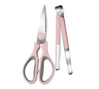 BESTYASH Ciseaux à Barbecue et Pinces Alimentaires Inoxydables, Ensemble 2 Pièces, Acier Inox 304, Poignée Antidérapante, Usage la Cuisine et Grillades, Accessoires Cuisson Barbecue,