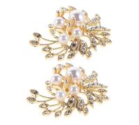 BESTYASH Clips de Chaussures à Talons avec Cristaux et Perles Décorations Amovibles Élégantes pour Femmes Accessoires de Mariage et Soirée