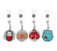 BESTYASH Clips pour Badge Rétractables Porte Carte D'identité Réutilisable Maintien Ferme en Acrylique et Alliage D'aluminium Lot de 4 pour et Travailleurs