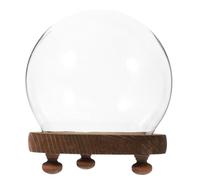 BESTYASH Cloche en Verre Transparente Ronde avec Socle Vintage 12 Cm pour Décoration Maison de Poupée et Terrarium Micro-Paysage Protecteur Anti-poussière