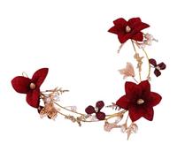 BESTYASH Coiffe De Fleurs Rouges Pour Mariée Couvre-Chef Floral Accessoires Pour Cheveux Bandeau Pour Future Mariée Accessoires Pour Cheveux De Mariée Bandeau En Alliage