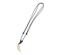 BESTYASH Collier Dent Factice Acrylique avec Pendentif Style Tribal Ajustable Bijou Rétro pour Homme