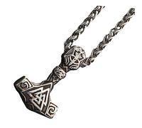 BESTYASH Collier Pendentif Viking Acier Inoxydable pour Hommes Bijoux Vintage Charm Hip Hop pour Fêtes