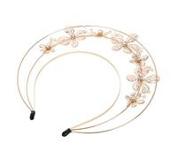 BESTYASH Couronne De Cheveux Lolita Décoration Britannique Fleurs De Poignet Simples Perle De Remplissage Coiffe Vase De Perles Cache-poussière Pour Robe De Mariée Golden Alliage