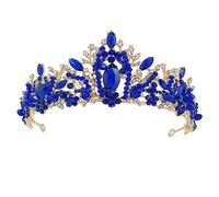 BESTYASH Couronne De Mariée Cristal Accessoire De Coiffure Élégant Pour Mariage Diadème Avec Cristaux Pour Femme Bleu Diamant