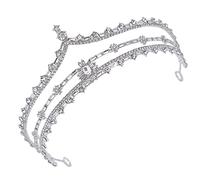 BESTYASH couronne de mariée tiare bandeau de la mariée festival mariée bandeau enterrement de vie de jeune fille être pour casque Tiara de mariage Alliage de zinc Silver