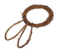 BESTYASH Couronne de Pâques en Osier Forme Lapin, Décoration Murale Rustique, Guirlande de Fleur Printanière, Accessoire Suspendu pour Porte et Intérieur, Kit Bricolage Lapin, Ambiance