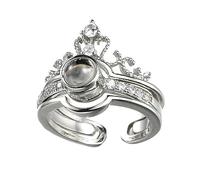 BESTYASH Couronne De Projection « Je » En 100 Langues Pour Femmes Et Couples Bijoux En Zircon