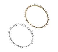 BESTYASH Couronne d'Épines en Métal Ancienne Lot de 2 Pièces Couleur Argenté Antique et Or Accessoire de Coiffure pour Mariage Bal Masqué et Fêtes Médiévales