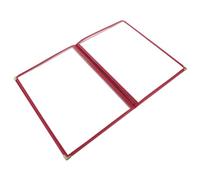 BESTYASH Couverture en PVC Rouge 4 Pages pour Menu A4 Imperméable Support Réutilisable pour Restaurant Café Protège-Encart Papier Liste de Prix et Livre la Cuisine