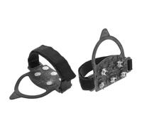 BESTYASH Crampons à Glace 5 Dents Noir, pour Chaussures et Bottes | Métal et Caoutchouc, Fixation Ajustable, pour Sentiers, Trottoirs Urbains, Usage Extérieur Hivernal