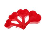 BESTYASH Cuillères Doseuses En Plastique Forme Cœur, Set 4 Pièces, Graduation Facile, Pour Pâtisserie Cuisine Familiale, Préparation Ingrédients Liquides Et Secs, Rangement Compact Emboîtable