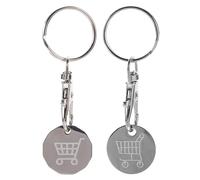 BESTYASH Déduction Des Jetons De Panier Porte-clés Porte-quart Porte-clés De Supermarché De Style Classique Jeton De Caddie Porte-clés 12 Côtés Acier Inoxydable Silver