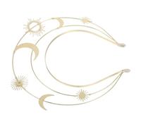 BESTYASH Diadème Déesse Romaine Doré à Trois Niveaux Étoiles et Lunes Serrage-Tête Bijoux de Tête Fête et Anniversaire Accessoire Coiffure Mariage Élégant et Léger Couronne Halo Solaire