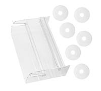BESTYASH Distributeur Étiquettes Adhésives Réglable Acrylique Support Rouleau de Stickers Compartiments Organiseur Transparent pour Bureau et Maison