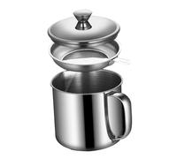 BESTYASH Distributeur Huile Inox avec Filtre Anti-graisse Poignée Ergonomique pour Cuisine Récipient Réutilisable pour Huile de Cuisson Doseur Pratique et Sécurisé