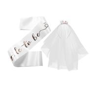 BESTYASH Écharpe à Thème Pour Enterrement De Vie De Jeune Fille Bandeau De Mariée Ensemble Écharpes Pour Enterrement De Vie De Jeune Fille Voile Et Accessoires Pour Future Mariée