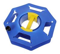 BESTYASH Enrouleur de Câble Électrique Portable Bleu en Pp, Dévidoir Rétractable avec Récupération Rapide du Câble, pour Camping et Bureau, Dimensions 32,5x32,5x9cm