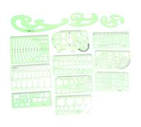 BESTYASH Ensemble de Modèles de Dessins en Pet 13 Pièces pour Architecture et Mesure, Règles Multifonctions Formes Variées, pour Artistes et Ingénieurs à Domicile