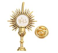 BESTYASH Épingle à Revers Croix en Alliage de Zinc Doré, Résistante la Déformation, Design Unique, Accessoire Religieux pour Cérémonies et Tenue Quotidienne