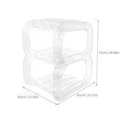 BESTYASH Étagère à Chaussures Gonflable en PVC Transparente 2 Couches Pliable 75X65X50 CM - Organisateur Portable Gain de Place pour Entrée Salle de Bain Chambre D’Élève Rangement