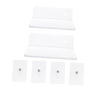 BESTYASH Étagères Murales Flottantes en Acrylique Transparentes 10X10Cm 2Pcs Support de Rangement pour Petits Objets Décoration Murale Organisateur Pratique pour Maison