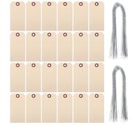 BESTYASH Étiquettes D’expédition Manille 100 Pcs 6 X 12 Cm avec Fil de Fer 50 Pcs, Étiquettes Vierges Robustes pour Emballage Logistique et Gestion de Stocks Industrielle