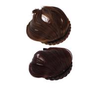 BESTYASH Fausse Française Capillaire Lot De 2 1 Taille Adhésive Femme Usage Quotidien Frange Clip Couleur Marron Clair Et Marron Foncé