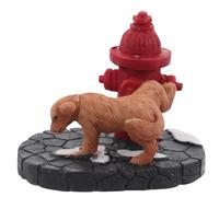 BESTYASH Figurine de Noël Petite Chien Résine Statue Jardin Extérieur Décoratif Animal Miniature Amusant Urinaire sur Bouche Incendie Ornement Festif pour Jardin