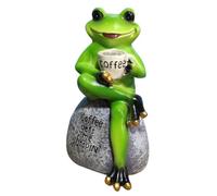 BESTYASH Figurine Grenouille Résine Décorative pour Bureau et Jardin Modèle Créatif et Détaillé Ornement Écologique pour Maison et Cadeau