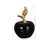 BESTYASH Figurine Pomme Céramique Noire Petite Ornement Décoratif Réaliste pour Maison Bureau et Fête Statuette Simulation Fruit pour Décoration Noël et Cadeau