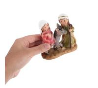 BESTYASH Figurine Religieuse en Résine 115X5X12 CM - Ornement Chrétien Sainte Famille Scène Fuite en Égypte - Décoration Catholique de Table pour Noël et Bureau - Sculpture Catholique
