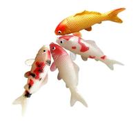 BESTYASH Figurines de Carpes Réalistes 4pcs Décor Compact Solide en PVC pour Décoration Aquarium et Accessoires Maison