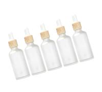 BESTYASH Flacon Compte-Gouttes en Verre Dépoli 5Pcs Rechargeable 10Ml Accessoires de Voyage pour Huile Essentielle et Lotion Portable et Réutilisable