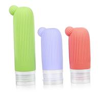 BESTYASH Flacons Souples de Voyage 3 Pièces 90 Ml et 60 Ml Contenants Recharges pour Shampoing et Gel Bain Anti-Fuite Pratiques pour Voyageurs et Randonneurs