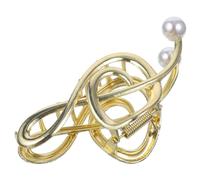 BESTYASH Grandes Pinces à Cheveux Griffe Métal Perles, Accessoire Coiffure pour Femmes, Design Note de Musique, pour Cheveux Longs et Épais