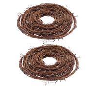 BESTYASH Guirlande en Rotin Naturel 4,6 M, Lot de 2 Vignes pour Décoration de Noël Suspendue, Accessoire DIY pour Couronne, Artisanat Créatif et Décoration Intérieure