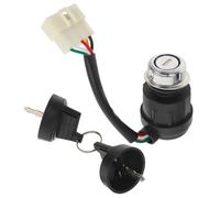 BESTYASH Interrupteur D'allumage 5 Broches avec Clé pour Véhicule, Contacteur de Démarrage de Remplacement 5 Fils Compatible Voitures et Camions, Interrupteur de Démarrage Automobile