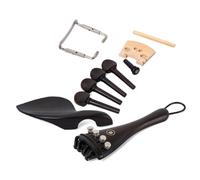 BESTYASH Kit Accessoires pour Violon en Bois D'ébène 15 Pièces Cordier et Chevalet, Résistant la Tension des Cordes, pour Violons de DIY