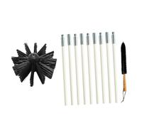 BESTYASH Kit de Nettoyage Conduit Cheminée Flexible avec Brosse Nylon Haute Résistance Tiges et Manche Bois pour Entretien Évacuation et Prévention Incendie