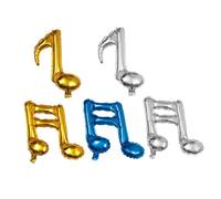 BESTYASH Lot de 10 Ballons Décoratifs en Aluminium de Notes de Musique Bleu, Or et Argenté, Réutilisables, Faciles à Gonfler, pour Décoration Fête, Anniversaire et Événement Spécial