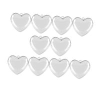 BESTYASH Lot de 10 Boules Décoratives à Remplir de Cœur Transparent 5 Cm pour Décoration Saint-valentin, Boîtes Suspendues Multifonctions pour Loisirs Créatifs et Fêtes