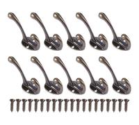 BESTYASH Lot de 10 Set de Set de Crochets Muraux en Alliage Bronze Vert Vintage 55x43 Mm pour Rangement Vêtements et Manteaux, Fixation Murale Robuste, pour Hall D’entrée, Salle de Bain