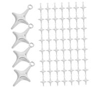 BESTYASH Lot De 100 Breloques Étoiles Creuses En Métal Pour La Fabrication De Bijoux, Petites Breloques Étoiles Creuses À Quatre Branches Pour La Fabrication De Bracelets, Boucles