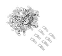 BESTYASH Lot de 100 Connecteurs à Fourche en Laiton Non Isolés Cosses Mâles à Sertir 1/4 Argentées Adaptateurs Électriques pour Câblage Industriel et Réparation de Fils Connexion Rapide