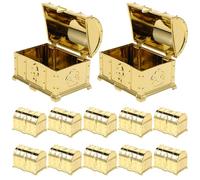 BESTYASH Lot de 12 Boîtes à Dragées de Mariage Style Européen Mini Coffrets Dorés pour Friandises Boîtes à Bonbons pour Invités pour Fêtes Anniversaires et Enterrements de Vie de Jeune