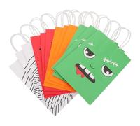 BESTYASH Lot De 12 Sachets À Bonbons D'halloween : Sacs En Papier Kraft Avec Poignées, En Forme De Citrouille, Pour De Fête, Friandises De Noël, Pour Enfants,