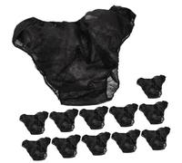BESTYASH Lot de 12 Slips Triangulaires Jetables en Tissu Non Tissé Noir, Taille Élastique, Épais Et Confortables, sous-vêtements De Sauna pour Spa, Voyage Et Usage Quotidien, Unisexe