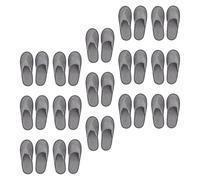 BESTYASH Lot De 15 Paires De Pantoufles D'intérieur Pliables Unisexes En Tissu Gris, Semelle Antidérapante 5 Mm, Légères Et Portables Pour Hôtel, Spa Et Voyage