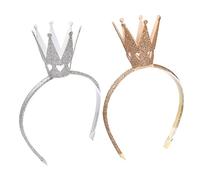 BESTYASH Lot de 2 Bandeaux Pailletés de Couronne pour Garçon et Filles Accessoire de Fête Brillant Couronne Tridimensionnelle pour Anniversaire et Cosplay et Confortable